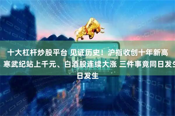 十大杠杆炒股平台 见证历史！沪指收创十年新高、寒武纪站上千元、白酒股连续大涨 三件事竟同日发生